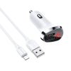 Borofone BZ15 Univerzális autós töltő LCD 2.4A 2x USB + Lightning -6931474737670 1 kép