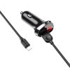 Borofone BZ15 Univerzális autós töltő LCD 2.4A 2x USB + Lightning -6931474737663 1 kép