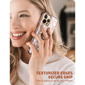 iPhone 13 Pro Supcase IBLSN Cosmo Snap márvány mintás tok rózsasz�-843439114272 2 kép