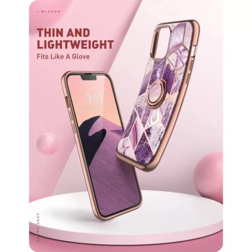 iPhone 13 Pro Supcase IBLSN Cosmo Snap márvány mintás tok lila-843439114289 4 kép