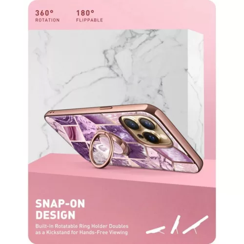 iPhone 13 Pro Supcase IBLSN Cosmo Snap márvány mintás tok lila-843439114289 5 kép