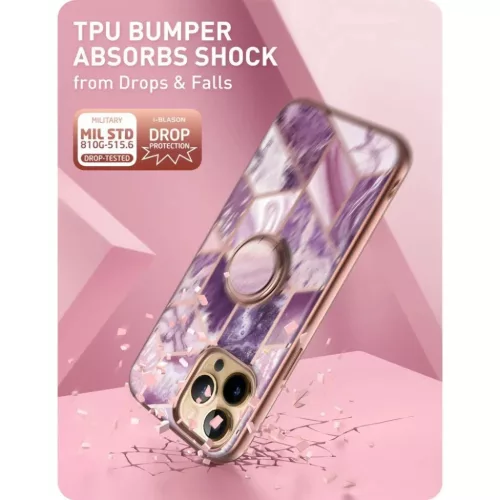 iPhone 13 Pro Supcase IBLSN Cosmo Snap márvány mintás tok lila-843439114289 6 kép