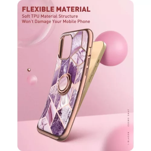 iPhone 13 Pro Supcase IBLSN Cosmo Snap márvány mintás tok lila-843439114289 7 kép