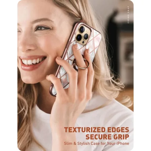 iPhone 13 Pro Max Supcase IBLSN Cosmo Snap márvány mintás tok rózs-843439114470 4 kép