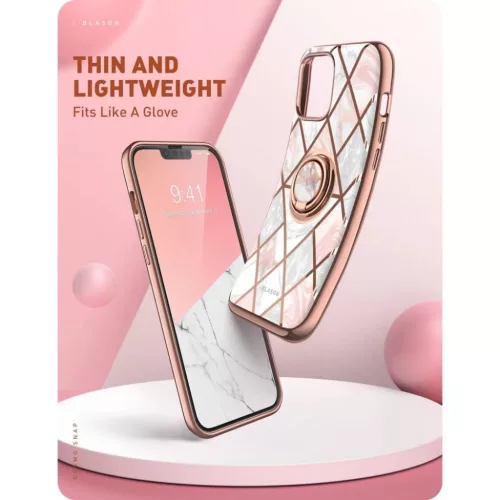 iPhone 13 Pro Max Supcase IBLSN Cosmo Snap márvány mintás tok rózs-843439114470 5 kép