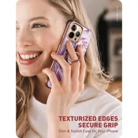 iPhone 13 Pro Max Supcase IBLSN Cosmo Snap márvány mintás tok lila-843439114487 2 kép
