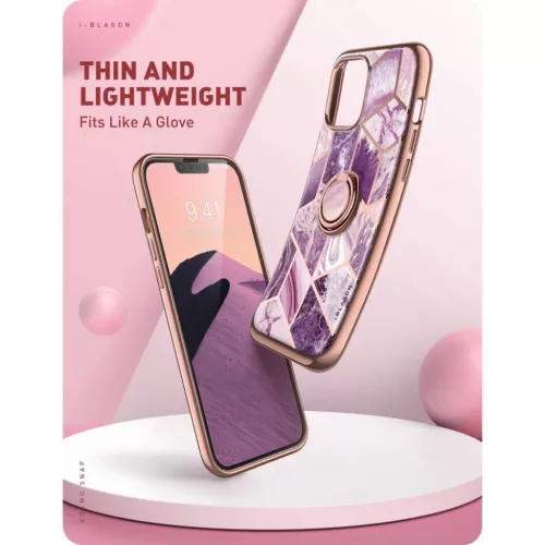 iPhone 13 Pro Max Supcase IBLSN Cosmo Snap márvány mintás tok lila-843439114487 3 kép