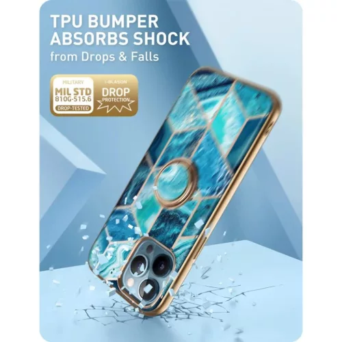iPhone 13 Pro Max Supcase IBLSN Cosmo Snap márvány mintás tok óce�-843439114494 5 kép