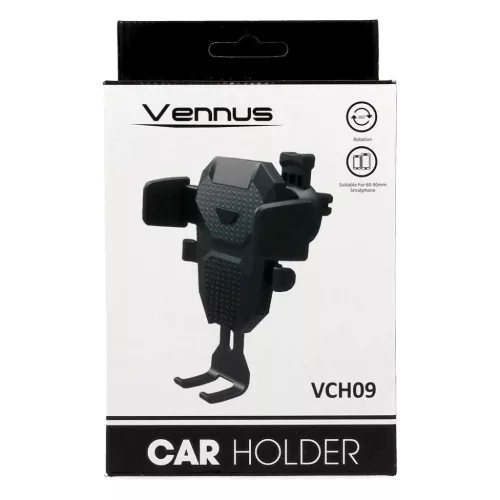 Vennus VCH09 Univerzális autós telefontartó szellőzőre fekete-5900217878292 2 kép