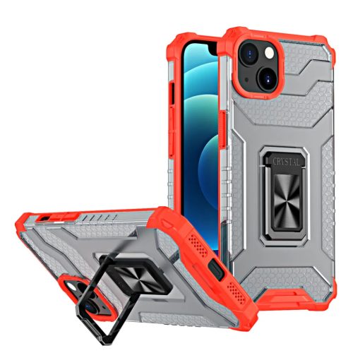 iPhone 13 Crystal Ring Kickstand tok piros-9145576220627 5 kép