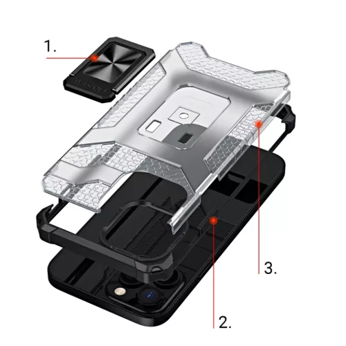 iPhone 13 Pro Crystal Ring Kickstand tok fekete-9145576220658 1 kép