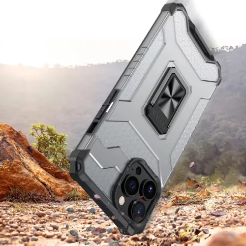 iPhone 13 Pro Crystal Ring Kickstand tok piros-9145576220665 3 kép
