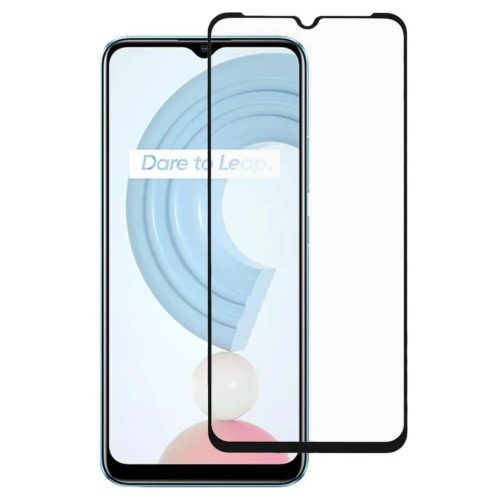 Realme C21 5D Full Glue kijelzővédő üvegfólia fekete