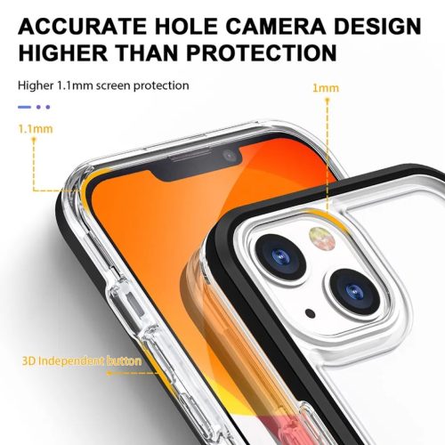 iPhone 13 mini Acrylic hybrid tok fekete ütésálló anti-shock