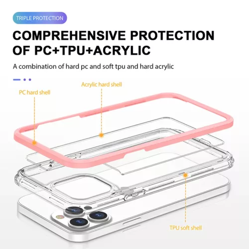 iPhone 13 Pro Acrylic hybrid tok pink / rózsaszín ütésálló anti--1200000029084 5 kép