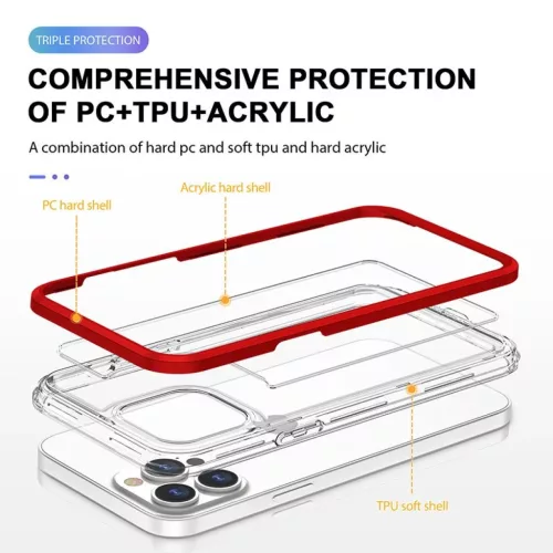 iPhone 13 Pro Acrylic hybrid tok piros anti-shock-1200000029085 4 kép