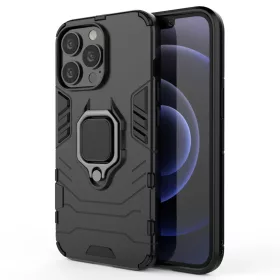   iPhone 13 Pro Max Ring Armor tok kihajtható támasszal fekete