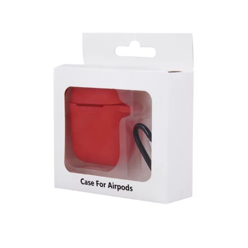 Airpods 1/2 szilikon tok karabinerrel piros-5900495825476 5 kép