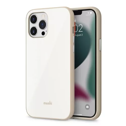 iPhone 13 Pro Max Moshi iGlaze prémium hibrid tok Pearl White-4711064644715 5 kép