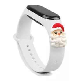   Strap Xmas karácsonyi óraszíj Xiaomi Mi Band 6 / Mi Band 5 fehér Mikulás