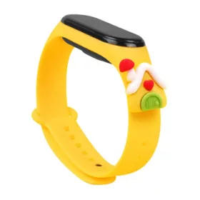   Strap Xmas karácsonyi óraszíj Xiaomi Mi Band 6 / Mi Band 5 sárga házikó