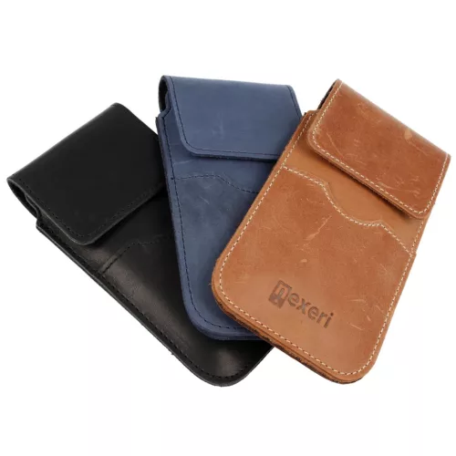 iPhone 13/13 Pro / 12/12 Pro Nexeri Flap bőr tok övhöz fekete-5904161118923 6 kép
