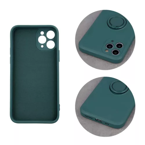 iPhone 13 Pro Max Szilikon tok hátlapi gyűrűvel forest green-5900495947369 3 kép