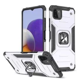   Samsung Galaxy A22 4G Wozinsky Ring Armor Case Kickstand telefontok ezüst