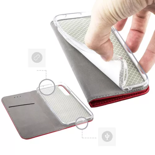 Samsung Galaxy A03S mágneses fliptok piros-5902537061866 6 kép