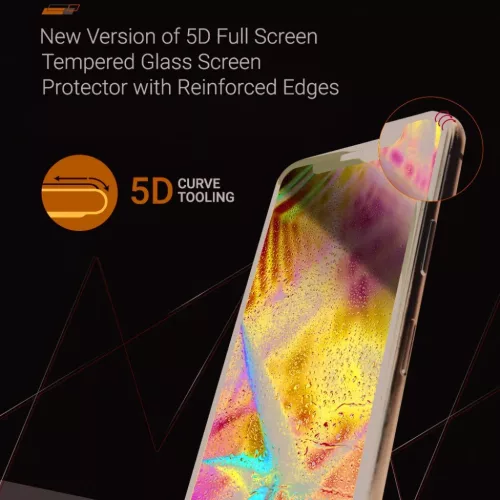 Samsung Galaxy A03s Roar 9H kijelzővédő üvegfólia 5D fekete-5903396094491 6 kép