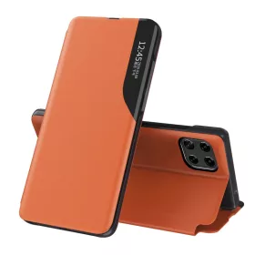   Samsung Galaxy A22 4G Eco Leather View Case intelligens fliptok narancssárga