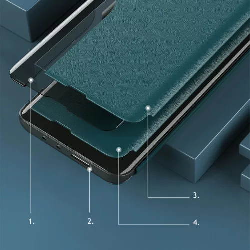 Samsung Galaxy A22 4G Eco Leather View Case intelligens fliptok piros-9145576220207 8 kép