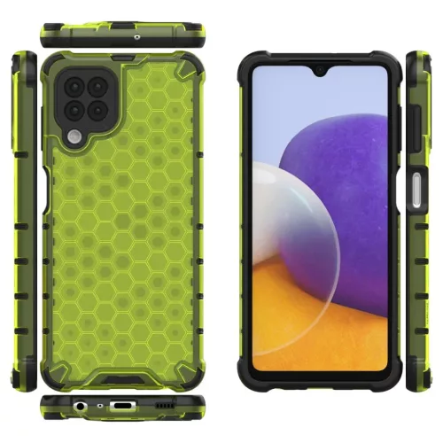 Samsung Galaxy A22 4G Honeycomb armor TPU tok zöld-9145576213506 1 kép