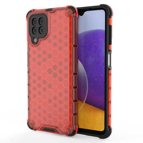 Samsung Galaxy A22 4G Honeycomb armor TPU tok piros-9145576213513 13 kép