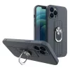iPhone 13 mini Ring Szilikon tok kihajtható támasszal sötétkék