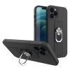 iPhone 13 Pro Max Ring Szilikon tok kihajtható támasszal fekete-9145576214848 3 kép