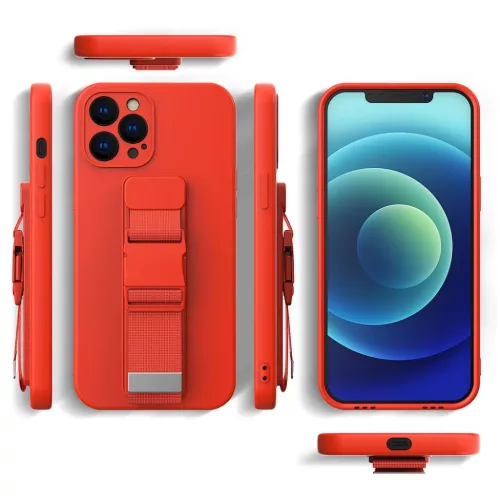 Samsung S21+ Plus Rope TPU gél tok pánttal rózsaszín-9145576218815 3 kép