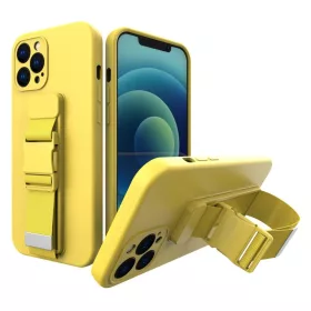 Samsung S21+ Plus Rope TPU gél tok pánttal citromsárga