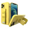 Samsung A32 4G Rope TPU gél tok pánttal citromsárga