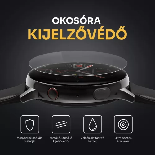 Huawei Watch GT2 46mm kijelzővédő fólia fekete kerettel Alphajack- 3 kép