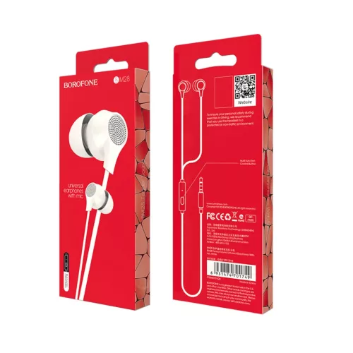 Borofone Tender Sound BM28 fülhallgató mikrofonnal fehér-6931474701749 2 kép