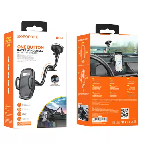 Borofone BH54 Racer autós telefontartó szélvédőre fekete-6931474752895 3 kép