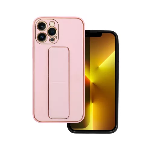 iPhone 13 Pro Forcell Leather Kickstand tok rózsaszín-5903396132667 4 kép