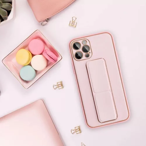 iPhone 13 Pro Forcell Leather Kickstand tok rózsaszín-5903396132667 6 kép