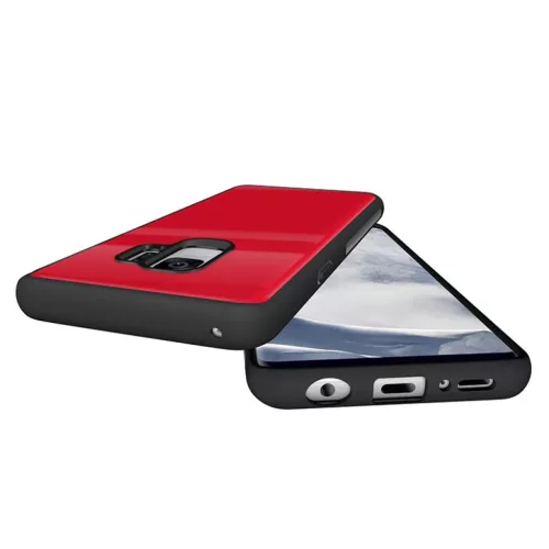 9H üveg hátlapú tok iPhone  S9 piros/fekete színben-7426825342911 4 kép