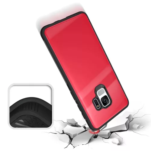 9H üveg hátlapú tok iPhone  S9 piros/fekete színben-7426825342911 5 kép