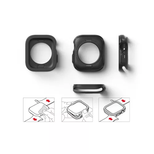 Apple Watch 7 (41mm) Ringke Air gél TPU tok fekete-8809848200670 2 kép