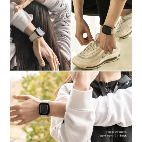 Apple Watch 7 (41mm) Ringke Air gél TPU tok fekete-8809848200670 6 kép