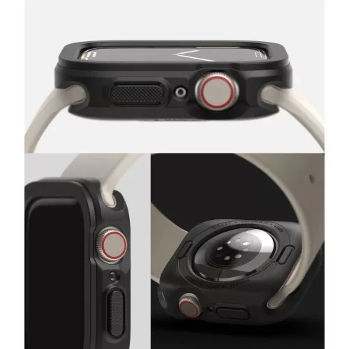 Apple Watch 7 (41mm) Ringke Air gél TPU tok fekete-8809848200670 7 kép