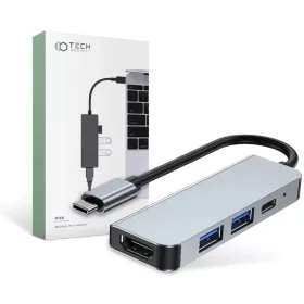 Tech-Protect V2 TYPE-C HUB Adapter 4in1 szürke
